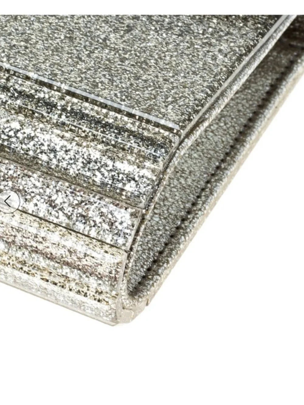 Jimmy Choo Gold Champagne Glitter Acrylic Candy Clutch Bag